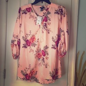 Pink Floral Blouse